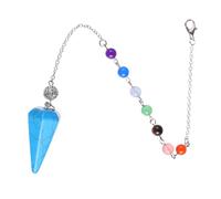 Pendule Hexagonal en Cristal Bleu, Pendentif DIY Délicat | Finition Soignée, Forme Conique, pour Commémoration de Voyage et Dîners de Fête
