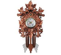 Pendule Horloge Suspendue En Bois,Grande Horloge à Coucou Design Moderne Horloge à Coucou Carillon Vintage Coucou Horloge Murale Nichoir Horloge Décoration Murale Pour Maison Chambre Salon Bureau