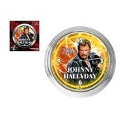 Pendule Johnny Hallyday Neon Jaune