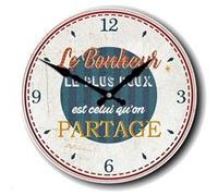 Pendule Le bonheur le plus doux est celui qu'on partage Blanc et beige G