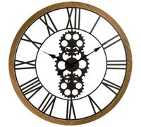 Atmosphera Horloge mécanique Maelo – métal et bois D70 cm – chiffres romains