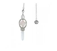 Pendule Merkaba en Quartz Rose et pointe en Cristal de roche