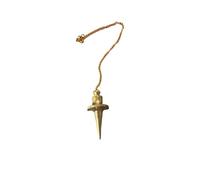Pendule métallique, pendule divination égyptienne TROUVIER, pendule de radiesthésie avec témoin, pendule ésotérique, magnétiseur, zahori, clairvoyance, ésotérisme (doré)