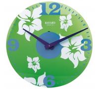 Pendule murale Bayard verte fleurs