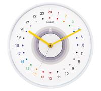 Pendule murale colorée affichage 24h Bayard