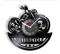 Pendule Murale De 30 cm Moto Américaine Mur Art Horloge Murale Garage Signe Moto Vintage Vinyle Record Horloge Murale Homme Grotte Décor Motards Cadeau