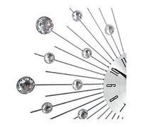 Pendule murale en métal et strass D 33 cm