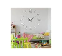 Pendule Murale Fluorescente Silencieuse, Horloge Murale À Chiffres 3D Faire Soi-même, Miroir, Autocollant Acrylique Noctilucent, Montre Quartz Tendance, Décoration D'intérieur(Silver-Small 40cm)