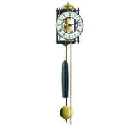 Pendule murale mécanique squelette noire et laiton doré Disponibilité : Expédié sous 1 semaine, Expédié sous 2 semaines couleur : Doré