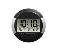 Hama Horloge murale PP-245 – radio-pilotée DCF, numérique 24h, sans tic-tac, LED, noire