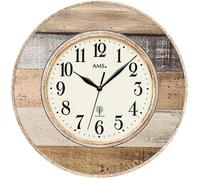 Pendule murale radio pilotée entourage façon bois