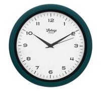 Pendule Murale Rétro & Vintage Bleu Canard D 28 cm - Atmosphera