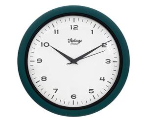 Pendule Murale Rétro & Vintage Bleu Canard D 28 cm - Atmosphera