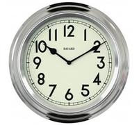 Pendule murale ronde silencieuse Bayard chromé