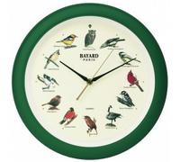 Pendule murale ronde verte chants d'oiseaux
