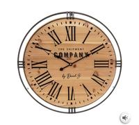 Atmosphera Horloge Colonial métal et bois D58 cm