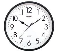Pendule murale silencieuse et lisible noire Bayard