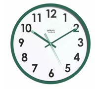 Pendule murale silencieuse verte en plastique