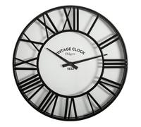 Pendule Murale Vintage ""Silence"" 35cm Noir