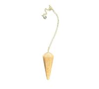 Pendule pierre Pierre naturelle lunaire de pêche, Pendule de Cristal, Pendule de Cristal Hexagonal Vintage pour Radiesthésie, Pendule Chakra Reiki Divination Méditation (Pierre lunaire de pêche)