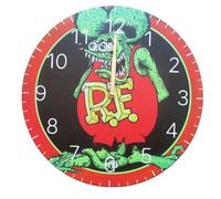 Pendule Rat Fink Vert Rouge En Bois Mdf 30cm Horloge Ronde