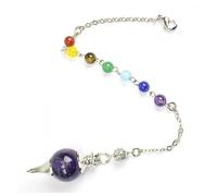 Pendule séphoroton - Améthyste - Violet - 4cm - 20cm - 7 chakras