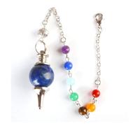 Pendule séphoroton en Lapis Lazuli Bleu - Radiesthésie - 7 Chakras - Calme et Confiance en Soi