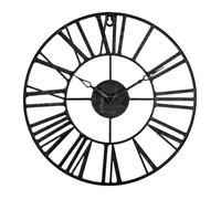 Pendule Vintage en Métal ""Time"" 36cm Noir