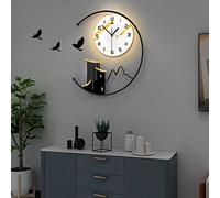 Pendules murales Horloges murales de veilleuse - Horloge de 20 pouces avec fonction lumineuse silencieuse et sans tic-tac - Idéal pour la chambre à coucher de la cuisine à la maison - Numéro à piles