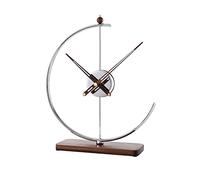 Pendulettes de Bureau Ornement Tableau d'horloge d'horloge Salon Simple Table Horloge Horloge Table Table Pendule Clock Clock Horloge de Bureau (Color : Silver)
