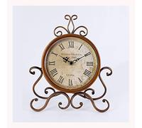 Pendulettes de Bureau Table d'horloge rétro de Style européen Horloge d'horloge de Salon à l'ancienne Horloge de Bureau Antique Desktop Pendule Ornements Country Garden Clock Pendule à Poser