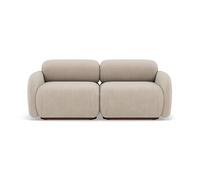 Penelope - canapé droit modulable 2 places en velours texturé - Beige Beige G