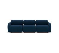 Penelope - canapé droit modulable 3 places en velours texturé - Bleu Bleu G