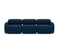 Penelope - canapé droit modulable 3 places en velours texturé - Bleu Bleu G