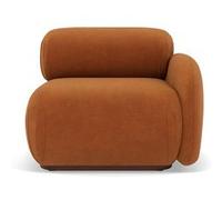 Lisa Design - Penelope - Module d'assise Droit en Velours texturé, Terracotta