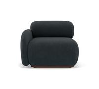 Lisa Design - Penelope - Module d'assise Gauche en Velours texturé, Noir