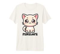 Penelope Motif Chat Mignon pour Fille Nom Penelope T-Shirt Haut de Gamme