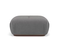 Lisa Design - Penelope - Pouf en Velours texturé, Gris