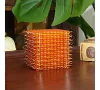 penepico Montessori Golden Bead Thousand Cube - Cube en acrylique transparent - Fil de cuivre massif - Manipulation de valeur de place 1000 - Jouet de mathématiques Montessori de 8,9 cm - Matériaux