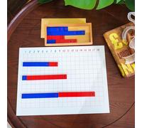 penepico Planche à compter Montessori de qualité supérieure - Planche de calcul de 40,6 cm avec lattes en bois de hêtre, jouet de mathématiques pour tâches additionnelles et calculs de tête, matériel