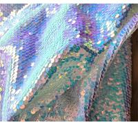 penepico Tissu sensoriel à paillettes pour enfants - Tissu à paillettes bicolore - Jouet sensoriel tactile pour enfants autistes - Couleur sirène de mer - 91 cm x 125 cm