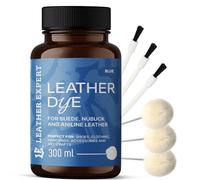 Penetrating Leather Dye Teinture pour cuir, bleu, 300 ml, idéale pour les chaussures, sacs à main et accessoires, avec 3 applicateurs et 3 pinceaux, teinture pour chaussures pour daim, nubuck et cuir