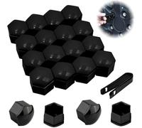 PENGCHANBAIDUO 20 Pcs Cache Ecrou Roue Voiture Capuchons de Boulon pour Smart ForTwo 450 1998-2007, Durable Protecteur de Vis de Moyeu avec Outil de Retrait Cache Boulon,19mm
