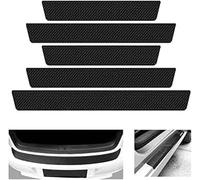 PENGCHANBAIDUO 5 Pièces Protection Seuil de Porte de Voiture pour Tesla Model 3 Model Y, Protection en Fibre De Carbone Voiture Pédale Trunk Door Sill Strip