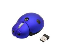 Pengchang Mini Souris Animale sans Fil Portable créative Forme de Coccinelle Laser Ergonomique Souris d'ordinateur for Ordinateur de Bureau Ordinateur Portable(Blue)