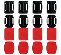 PENGCHE 8 Pièces Support Adhésif Casque, Fixation Casque avec Pads Adhésifs 3M Plat & Courbé, Compatible avec GoPro Hero 13 12 11 10 9 8 7 6 5 4 et Autres Caméras d'action