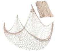 PENGCHE Filet de Pêche Décoratif en Coton Méditerranéen 100x200 cm, Décoration Murale Éthnique, Arrière-plan pour Photographie de Mariage et Fêtes, Décoration d'Intérieur ou Scénographie de Scène
