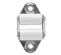 PENGCHE Guide de Sangle pour Volet Roulant à Galets, Acier, 15-23 mm | Guide de Sangle à Galets pour Volet Roulant, Acier, Galets PVC Blanc, Fixation Verticale, Entraxe 45 mm