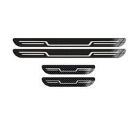 PENGFNB pour Toyota Yaris 2011-2025 Hybrid Plaques Plinthes en Acier Inoxydable Seuil Porte Voiture Anti-Rayures PéDale Bienvenue Autocollant Accessoires,C/Carbon Fiber Texture