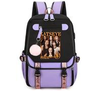 Penggen K-Katseye Sac à dos unisexe pour enfants et adolescents, imperméable, avec compartiment pour ordinateur portable, grand espace de rangement, sac à dos fan avec Sophia, Manon, Daniela, Lara